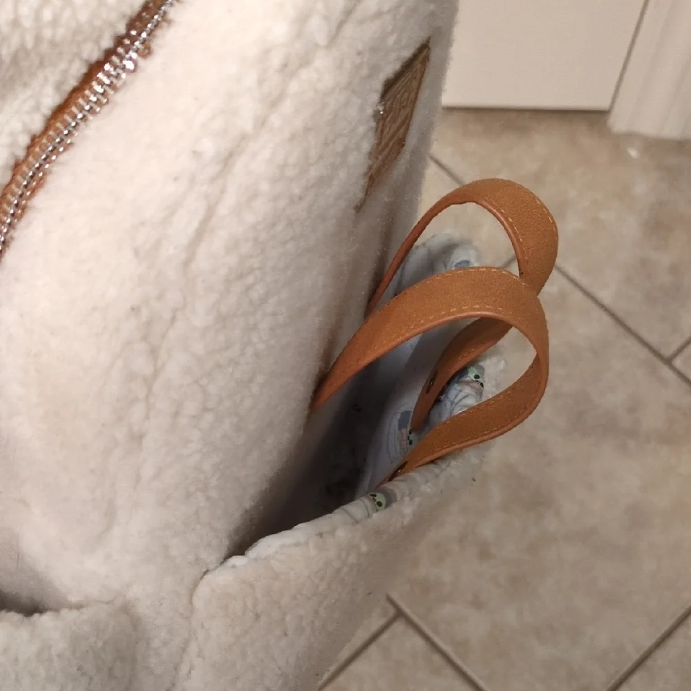 Disney Parks Loungefly Star Wars White and Brown Backpack with Grogu Character - Picture 3 of 13